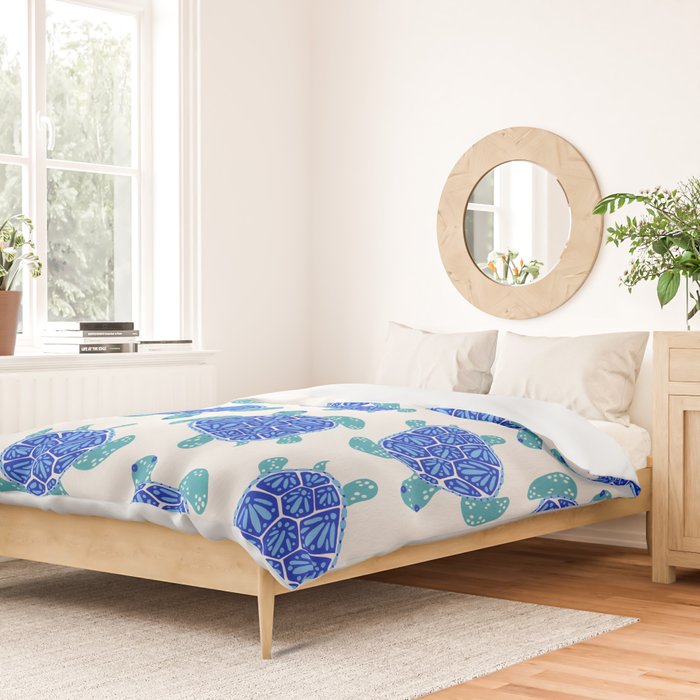 Sea Turtle - Blue Palette Duvet Cover Gallery Image 2