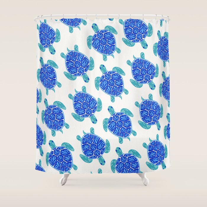 Sea Turtle - Blue Palette Shower Curtain Gallery Image 1