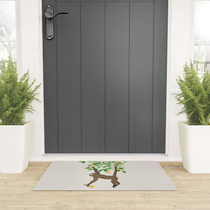 Monkey on lemon tree Welcome Mat Gallery Image 3