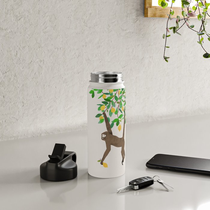 Monkey on lemon tree Water Bottle Gallery Image 4