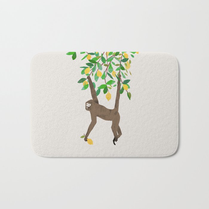 Monkey on lemon tree Bath Mat Gallery Image 1