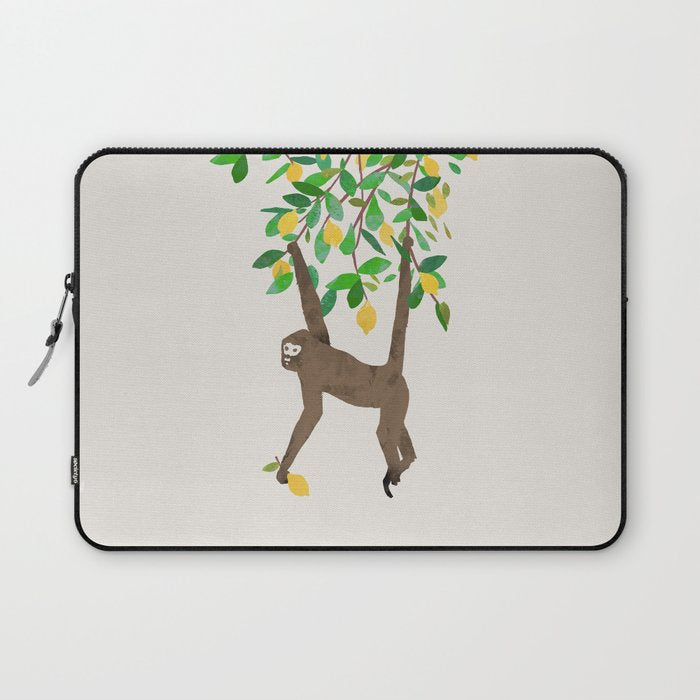 Monkey on lemon tree Laptop Sleeve Gallery Image 1