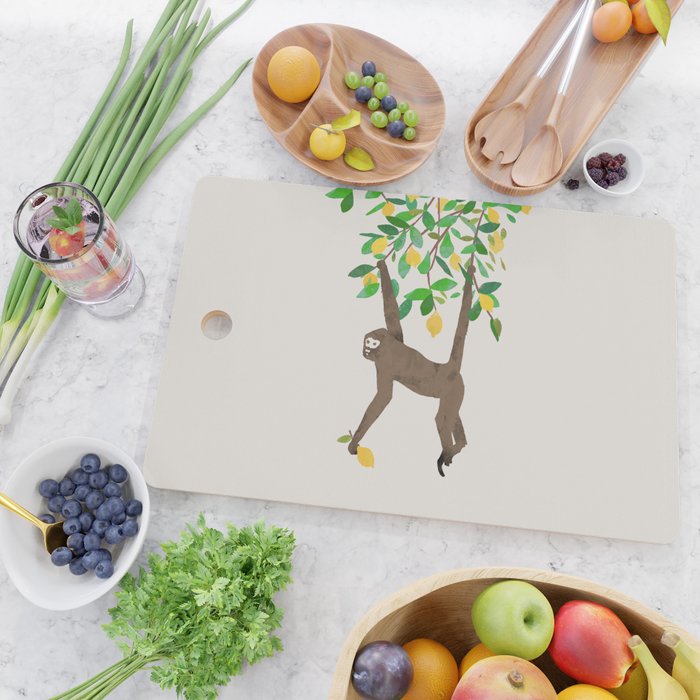 Monkey on lemon tree Cutting Board Gallery Image 2