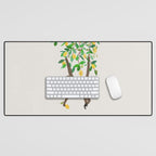 Monkey on lemon tree Desk Mat Gallery Image 1
