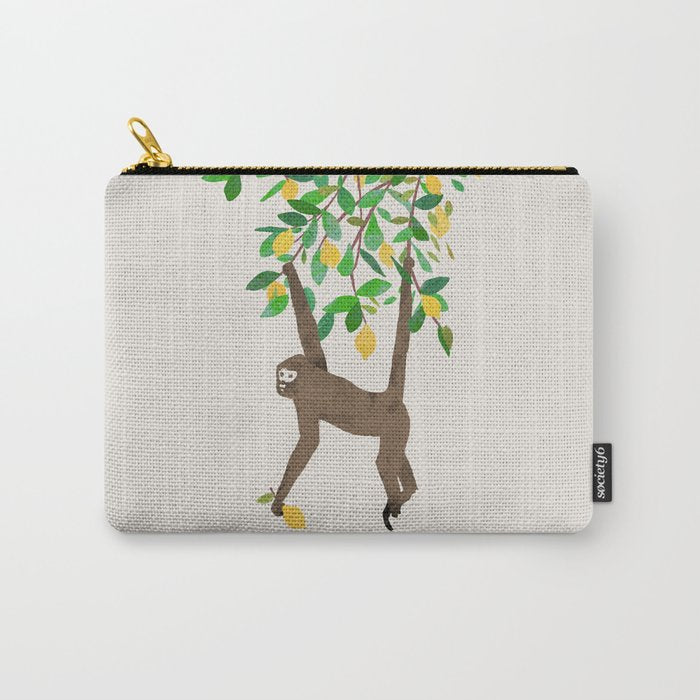 Monkey on lemon tree Carry All Pouch Gallery Image 1