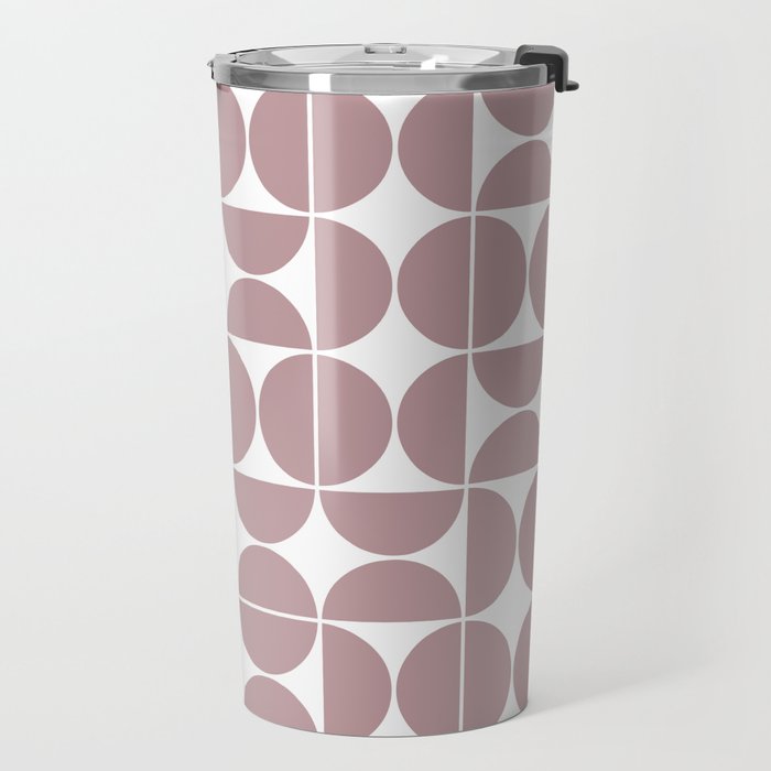 Mid Century Modern Geometric 04 Dusty Pink Travel Mug Gallery Image 2