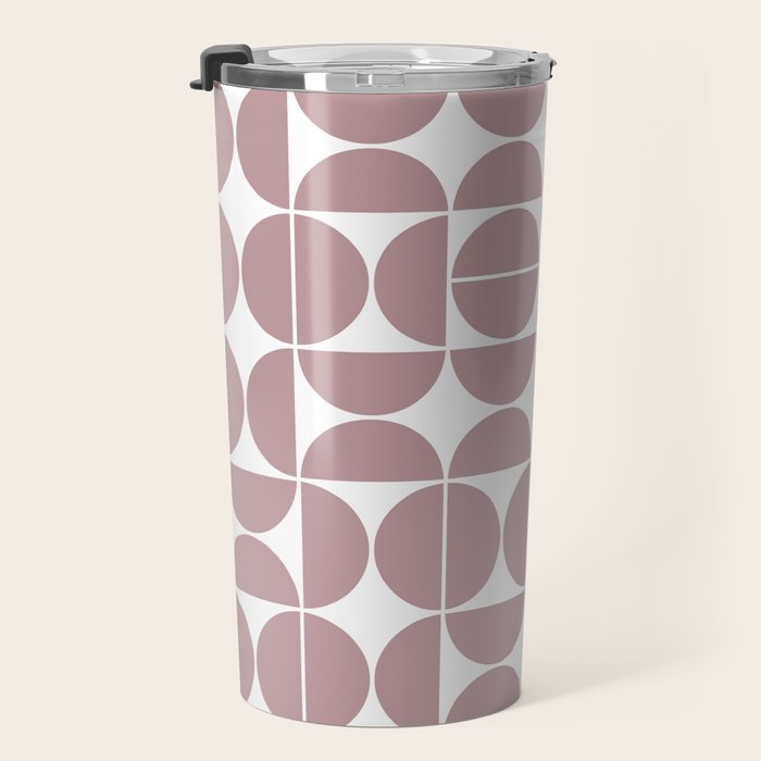 Mid Century Modern Geometric 04 Dusty Pink Travel Mug Gallery Image 3