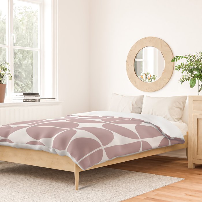 Mid Century Modern Geometric 04 Dusty Pink Duvet Cover Gallery Image 2