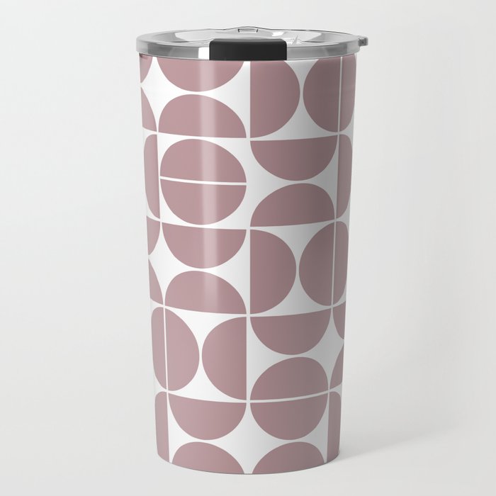 Mid Century Modern Geometric 04 Dusty Pink Travel Mug Gallery Image 1