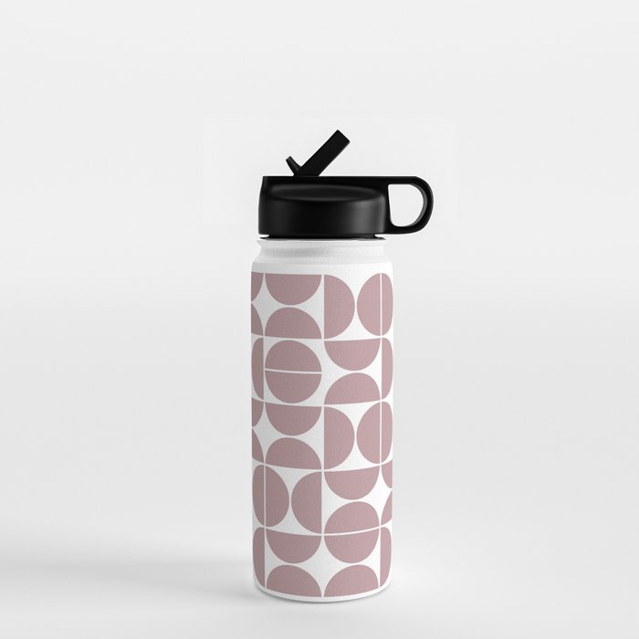 Mid Century Modern Geometric 04 Dusty Pink Water Bottle Gallery Image 1