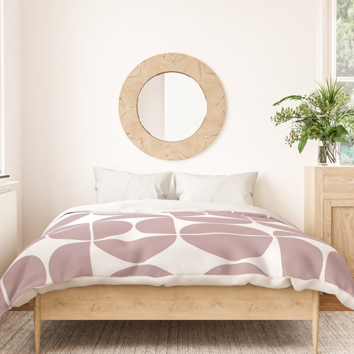 Mid Century Modern Geometric 04 Dusty Pink Duvet Cover Gallery Image 3