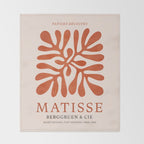 Nature Leaf Cutouts III: Terracotta Edition | Mid-Century Henri Matisse Series Throw Blanket Gallery Image 2