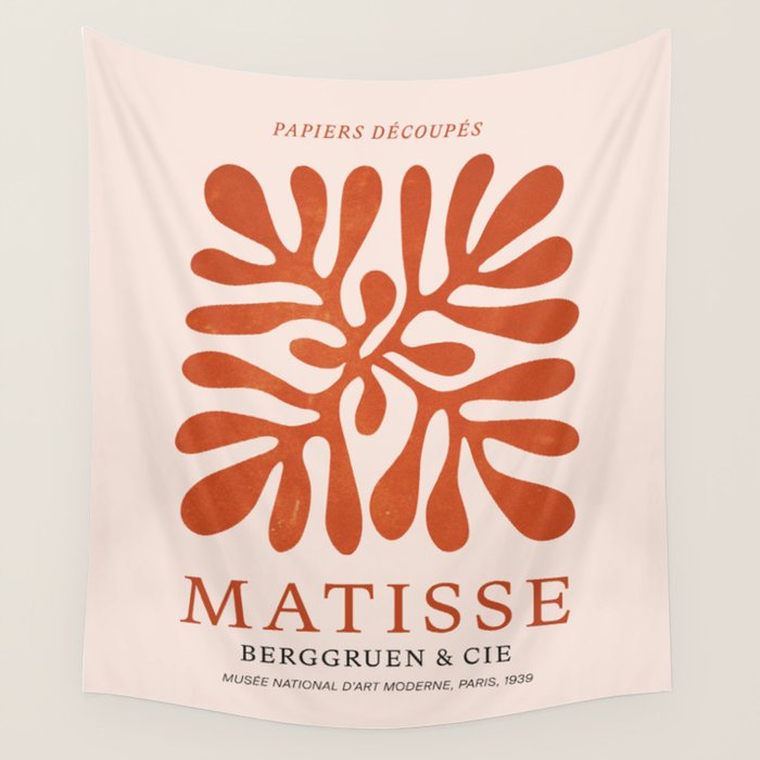 Nature Leaf Cutouts III: Terracotta Edition | Mid-Century Henri Matisse Series Wall Tapestry Gallery Image 1