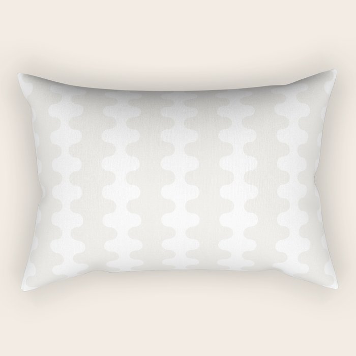 White Wavy Ogee A-Go-Go Pop Stripes Pattern Rectangular Pillow Gallery Image 1