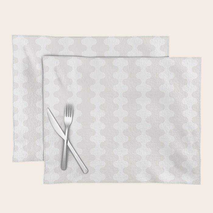 White Wavy Ogee A-Go-Go Pop Stripes Pattern Placemat Gallery Image 1