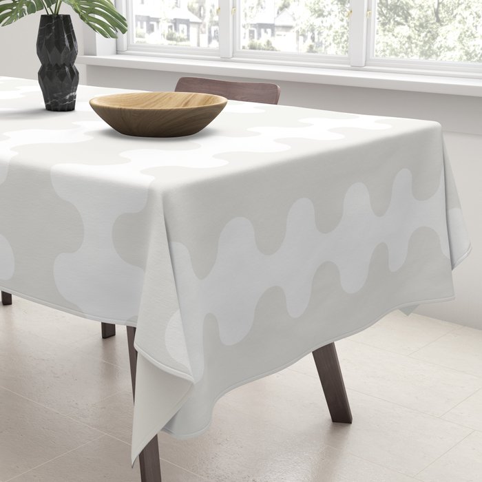 White Wavy Ogee A-Go-Go Pop Stripes Pattern Tablecloth Gallery Image 3