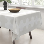 White Wavy Ogee A-Go-Go Pop Stripes Pattern Tablecloth Gallery Image 3