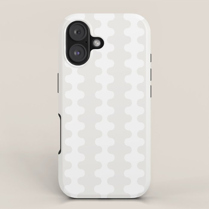 White Wavy Ogee A-Go-Go Pop Stripes Pattern iPhone Case Gallery Image 1