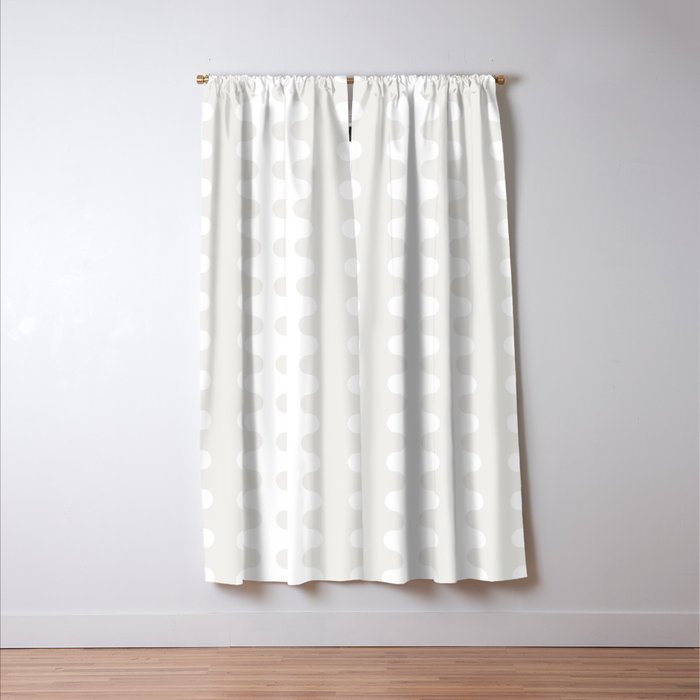 White Wavy Ogee A-Go-Go Pop Stripes Pattern Window Curtain Gallery Image 3