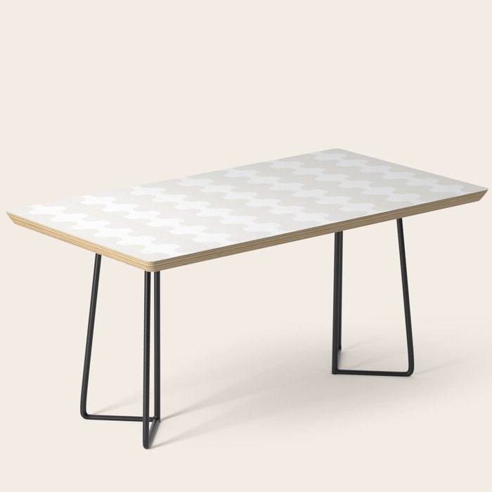 White Wavy Ogee A-Go-Go Pop Stripes Pattern Coffee Table Gallery Image 1