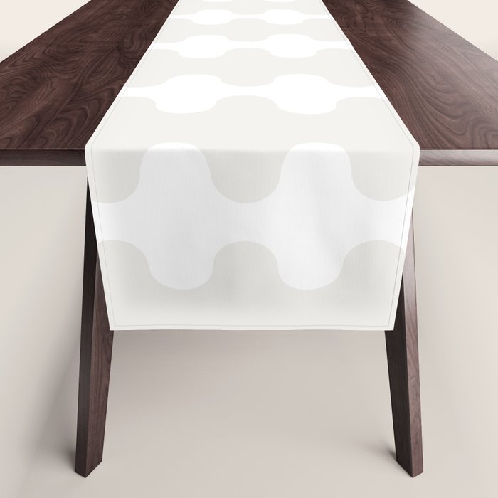 White Wavy Ogee A-Go-Go Pop Stripes Pattern Table Runner Gallery Image 1