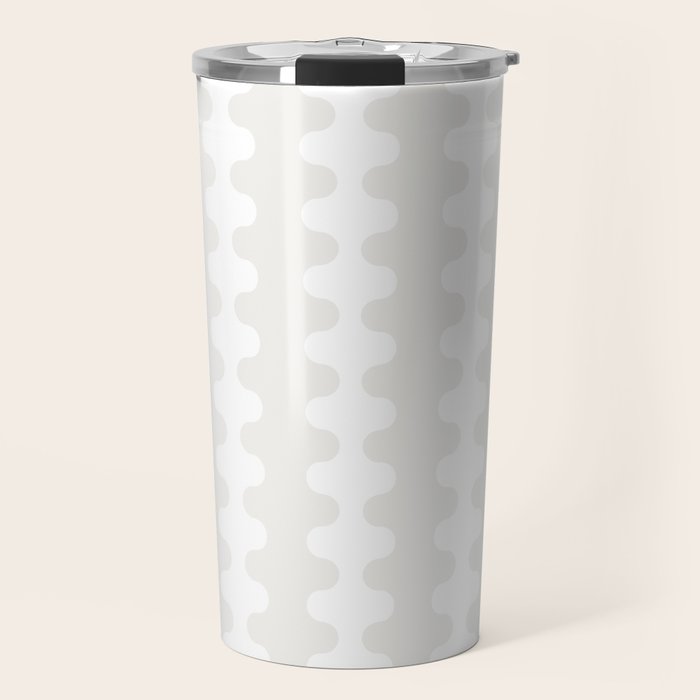 White Wavy Ogee A-Go-Go Pop Stripes Pattern Travel Mug Gallery Image 1