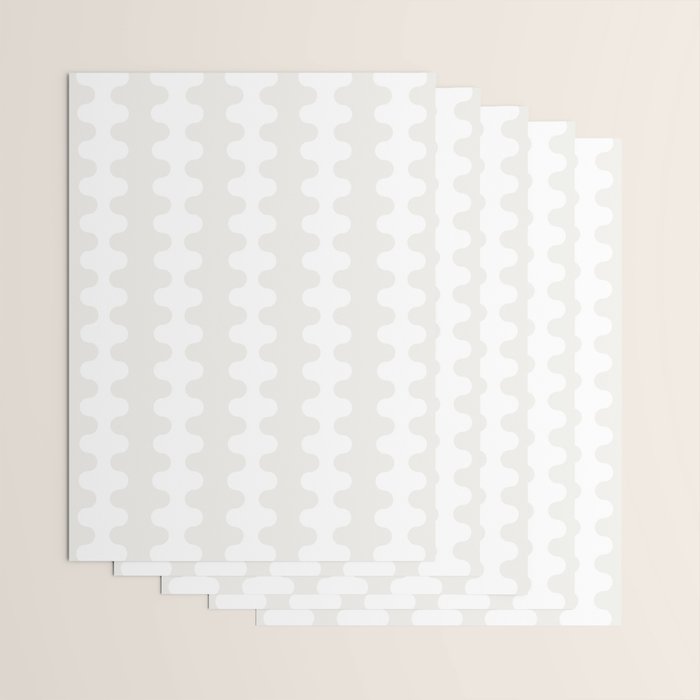 White Wavy Ogee A-Go-Go Pop Stripes Pattern Wrapping Paper Gallery Image 3