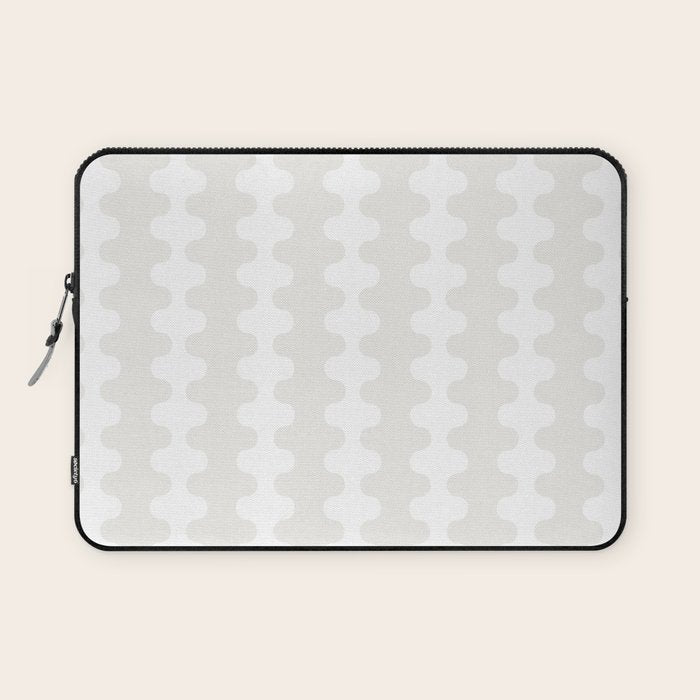 White Wavy Ogee A-Go-Go Pop Stripes Pattern Laptop Sleeve Gallery Image 1