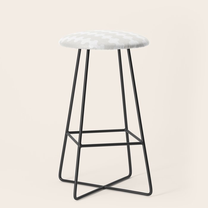 White Wavy Ogee A-Go-Go Pop Stripes Pattern Stool Gallery Image 1