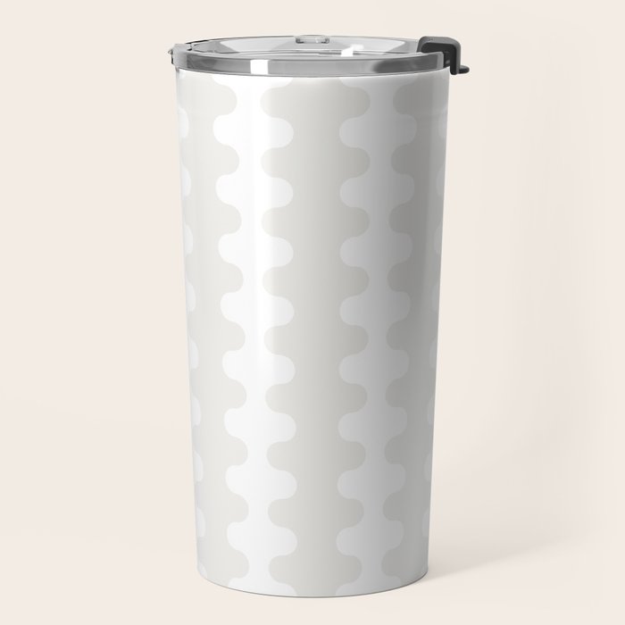 White Wavy Ogee A-Go-Go Pop Stripes Pattern Travel Mug Gallery Image 2