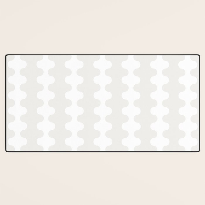 White Wavy Ogee A-Go-Go Pop Stripes Pattern Desk Mat Gallery Image 3