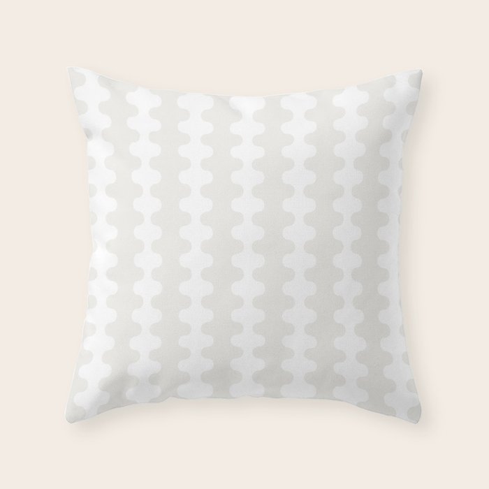 White Wavy Ogee A-Go-Go Pop Stripes Pattern Throw Pillow Gallery Image 6