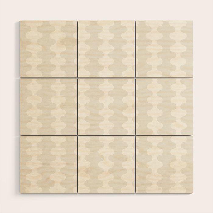 White Wavy Ogee A-Go-Go Pop Stripes Pattern Wood Wall Art Gallery Image 1