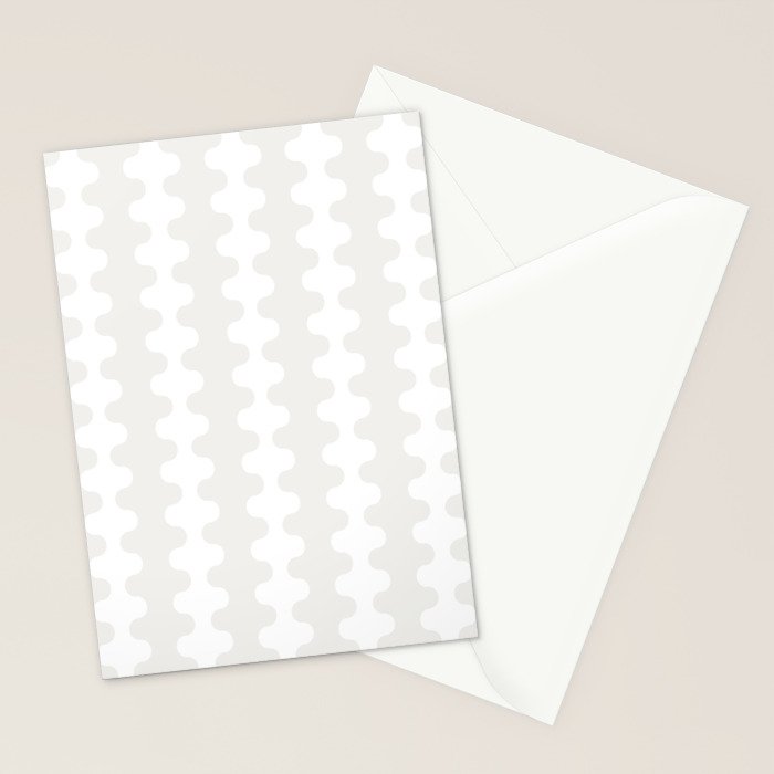 White Wavy Ogee A-Go-Go Pop Stripes Pattern Stationery Card Gallery Image 2