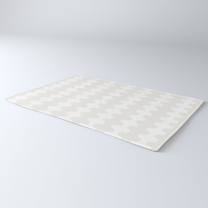 White Wavy Ogee A-Go-Go Pop Stripes Pattern Rug Gallery Image 3
