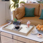 White Wavy Ogee A-Go-Go Pop Stripes Pattern Serving Tray Gallery Image 2