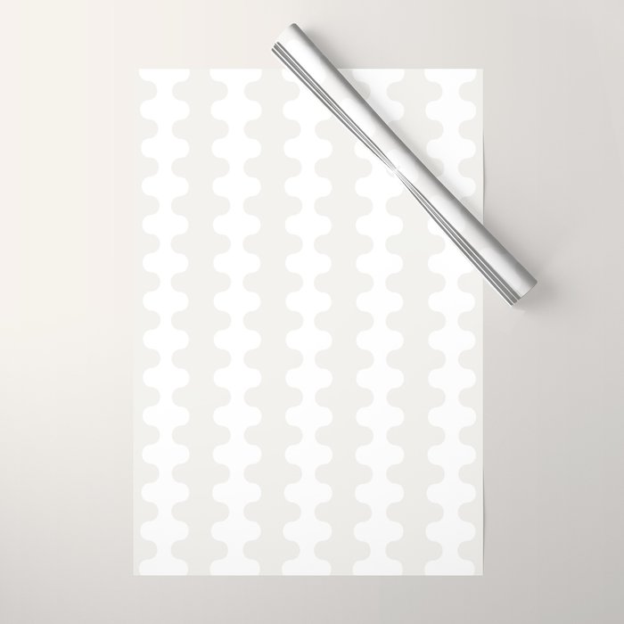 White Wavy Ogee A-Go-Go Pop Stripes Pattern Wrapping Paper Gallery Image 1