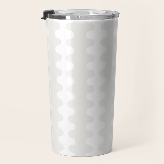 White Wavy Ogee A-Go-Go Pop Stripes Pattern Travel Mug Gallery Image 3