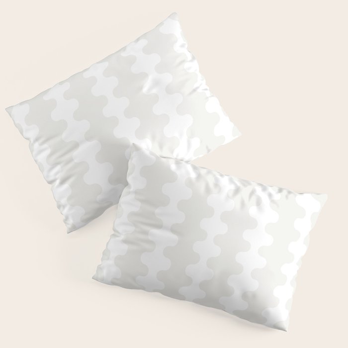 White Wavy Ogee A-Go-Go Pop Stripes Pattern Pillow Sham Gallery Image 3