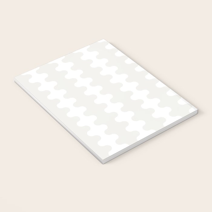 White Wavy Ogee A-Go-Go Pop Stripes Pattern Notebook Gallery Image 3