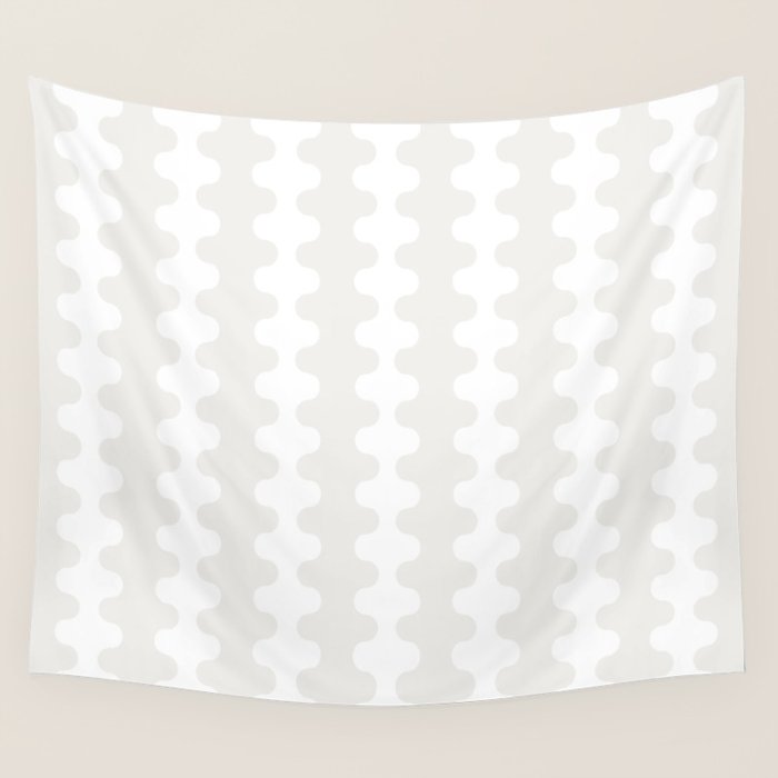 White Wavy Ogee A-Go-Go Pop Stripes Pattern Wall Tapestry Gallery Image 4