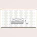 White Wavy Ogee A-Go-Go Pop Stripes Pattern Desk Mat Gallery Image 1