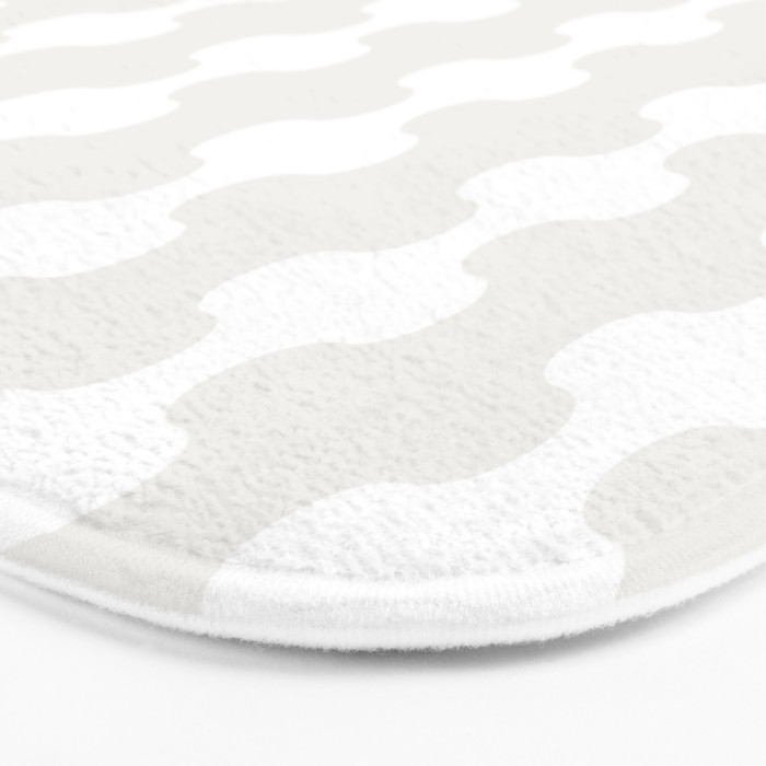White Wavy Ogee A-Go-Go Pop Stripes Pattern Bath Mat Gallery Image 3