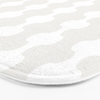 White Wavy Ogee A-Go-Go Pop Stripes Pattern Bath Mat Gallery Image 3