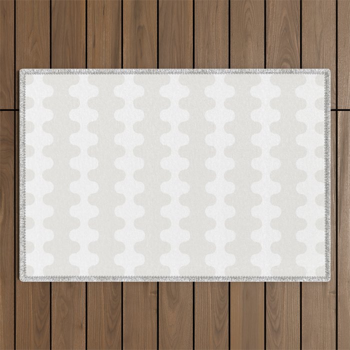 White Wavy Ogee A-Go-Go Pop Stripes Pattern Outdoor Rug Gallery Image 1
