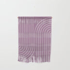 Minimal Line Curvature XXIV Lilac Purple Mid Century Modern Arch Abstract Wall Hanging Gallery Image 1