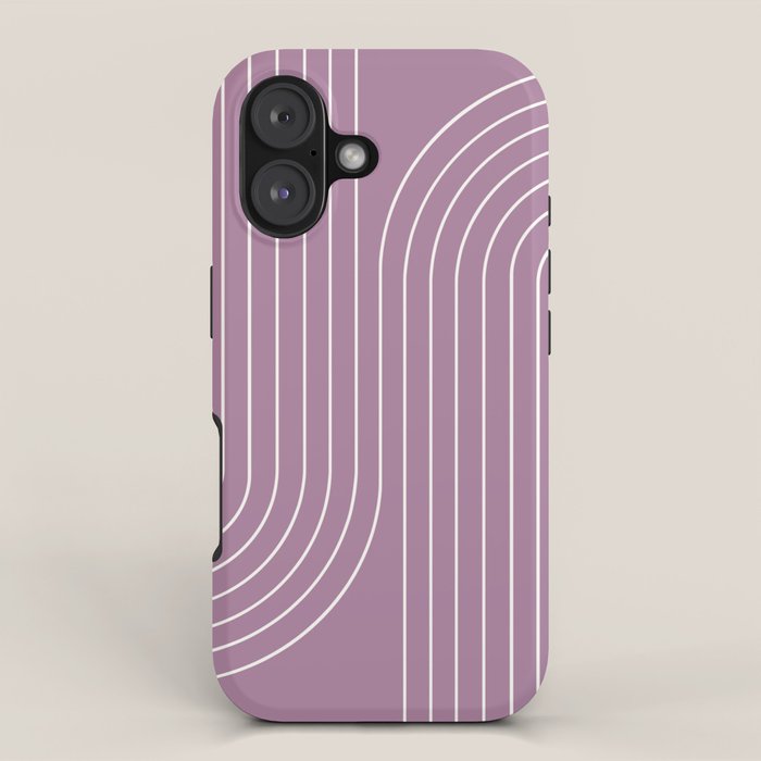 Minimal Line Curvature XXIV Lilac Purple Mid Century Modern Arch Abstract iPhone Case Gallery Image 1