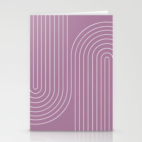 Minimal Line Curvature XXIV Lilac Purple Mid Century Modern Arch Abstract Stationery Card Gallery Image 2