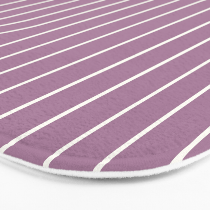 Minimal Line Curvature XXIV Lilac Purple Mid Century Modern Arch Abstract Bath Mat Gallery Image 3
