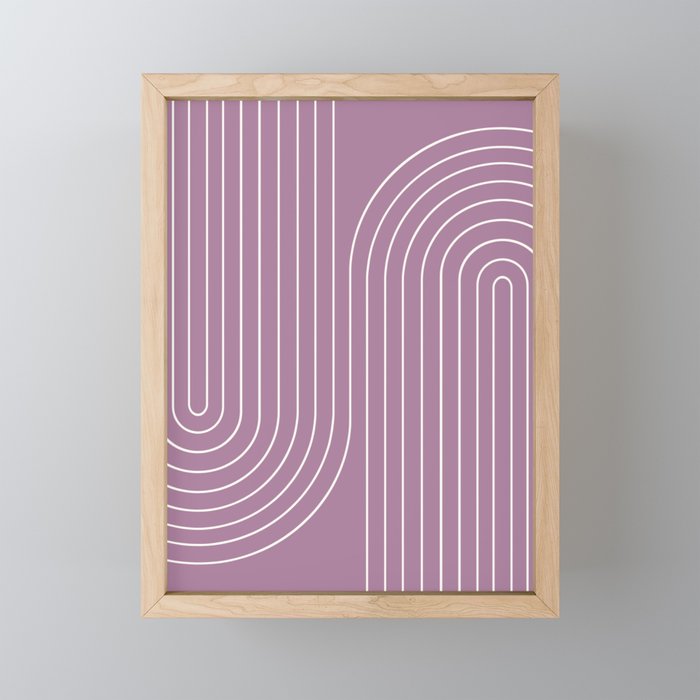 Minimal Line Curvature XXIV Lilac Purple Mid Century Modern Arch Abstract Mini Art Print Gallery Image 1